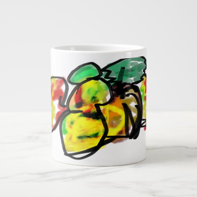 Caneca De Café Grande Escada de abóbora do outono (Frente)