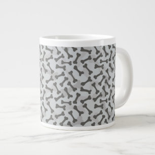 Caneca De Café Grande Escala de cinza de padrão de textura óssea