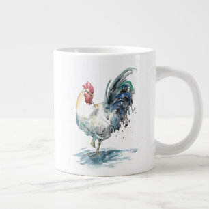 Caneca De Café Grande Escala de Rooster - Cor da Água