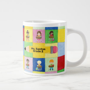 Caneca De Café Grande Escola Secundária Secundária Infantil Jumbo