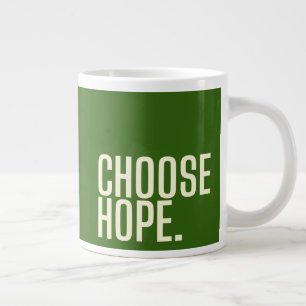 Caneca De Café Grande escolha esperança. Lâmpadas e Copas