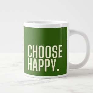 Caneca De Café Grande escolha feliz. Jumbo Mug