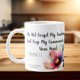 Caneca De Café Grande Escritura Floral Moderna