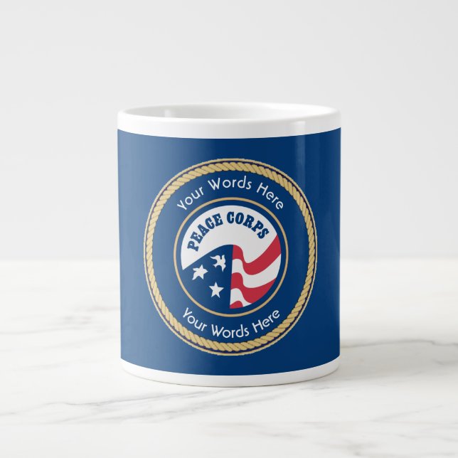 Caneca De Café Grande Escudo Universal do Peace Corps (Frente)