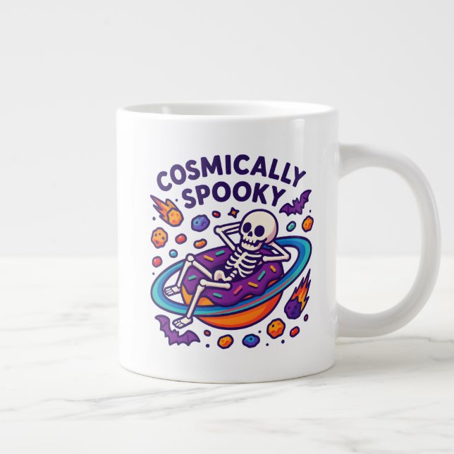 Caneca De Café Grande Espaço de Design Assustadoramente Cósmico Esquelet (Direita)