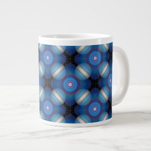 Caneca De Café Grande Espaço Geométrico Azul