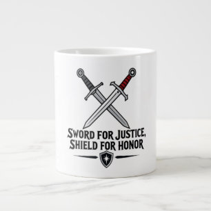 Caneca De Café Grande Espada Para Justiça Escudo Para Honra Fantasia de 