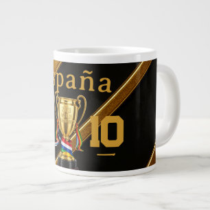 Caneca De Café Grande Espanha 2026 Jogos Globais: Fita Dourada  Premium 