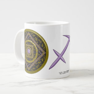 Caneca De Café Grande Especialidade de Sagittarius Mandala