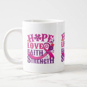 Caneca De Café Grande Esperança-amor-fé-força