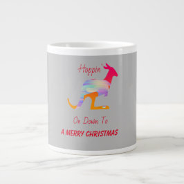 Caneca De Café Grande Esperando Por Um Feliz Canguru De Natal