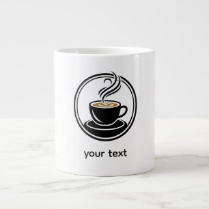 Caneca De Café Grande Espiral Dourada na Escuridão – Design Minimalista