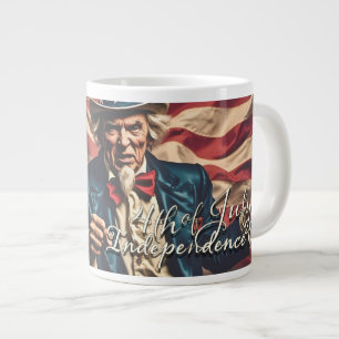 Caneca De Café Grande Espírito de Liberdade em Vermelho, Branco e Azul