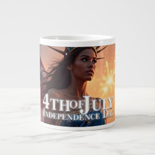 Caneca De Café Grande Esplêndido Design de 4 de Julho - Fogos de Artifíc