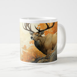 Caneca De Café Grande Esplendor Indomado: Elk Majestoso no outono