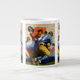 Caneca De Café Grande Esportes de Vintage, Jogadores de Futebol em um Jo