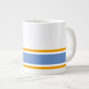 Caneca De Café Grande Esportes Leves Azul-Amarelo-Cinzas Escadas