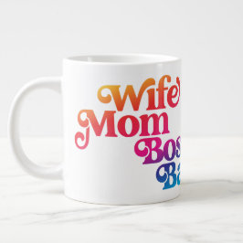Caneca De Café Grande Esposa Mãe Chefe Badass Engraçada Mãe Humor Colori