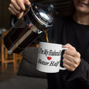 Caneca De Café Grande Esposo, citação engraçada, texto preto
