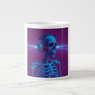 Caneca De Café Grande Esqueleto da Música Nunca Morre