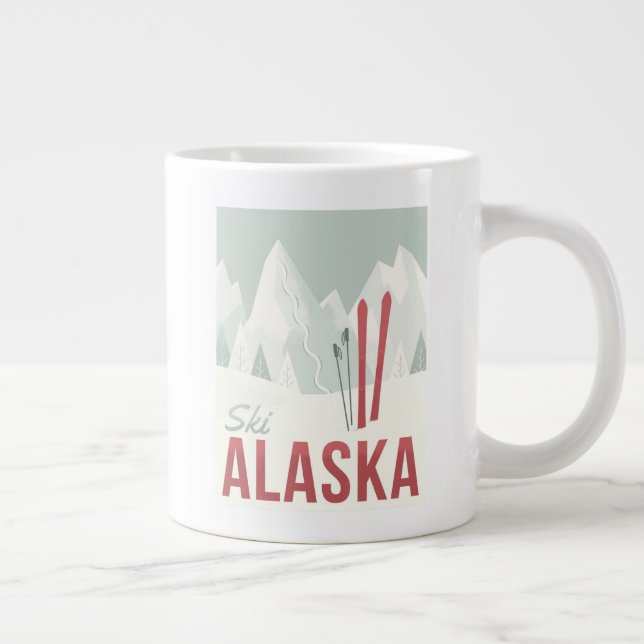 Caneca De Café Grande Esqui Alasca (Direita)