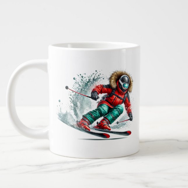 Caneca De Café Grande Esquiador Jumbo  (Esquerda)