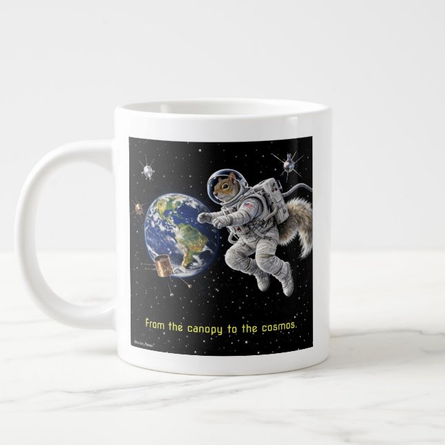 Caneca De Café Grande Esquilo no Espaço (Esquerda)