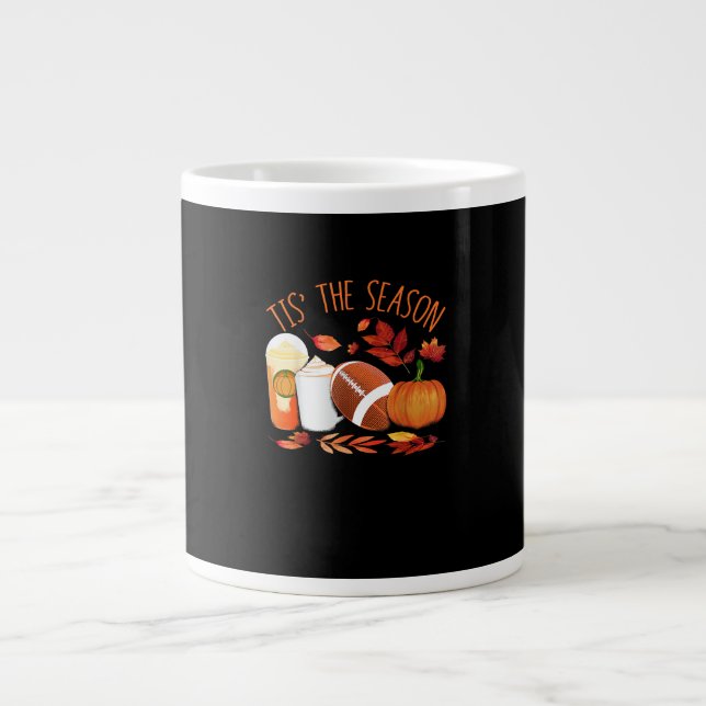 Caneca De Café Grande Esta É A Época De Futebol Pumpkin - Athle De Ação  (Frente)