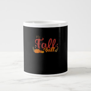 Caneca De Café Grande Está no outono Todos Os Pumpkins e Cogumelos Desi