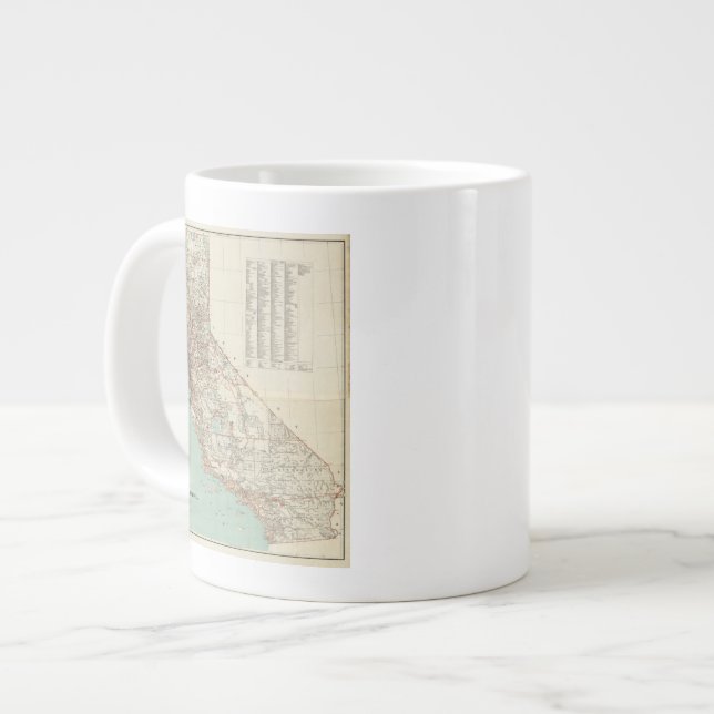 Caneca De Café Grande Estado da Califórnia 2 (Frente Esquerda)