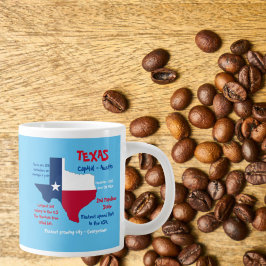 Caneca De Café Grande Estado da Porta copos do Texas Fatos incríveis