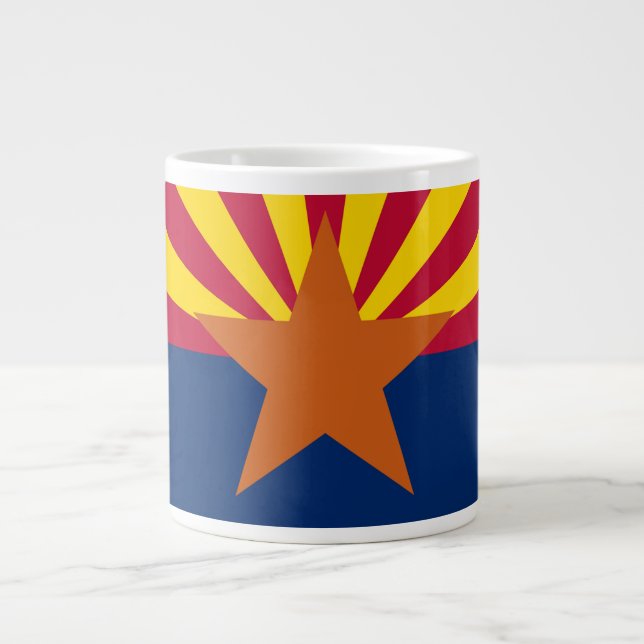 Caneca De Café Grande Estado de bandeira da Arizona (Frente)