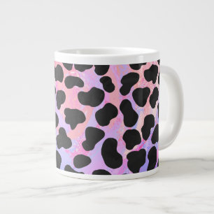 Caneca De Café Grande Estampa Preto e Rosa Dalmata