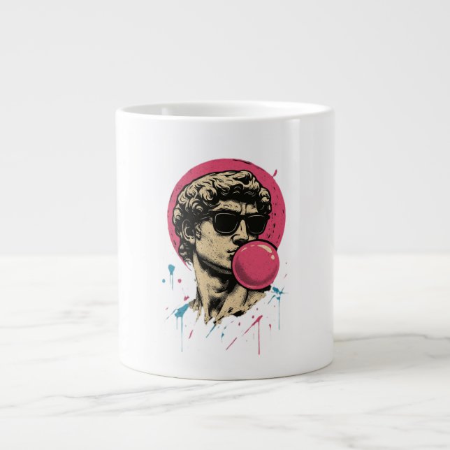 Caneca De Café Grande Estátua Urban Retro David — Bubblegum Pop (Frente)