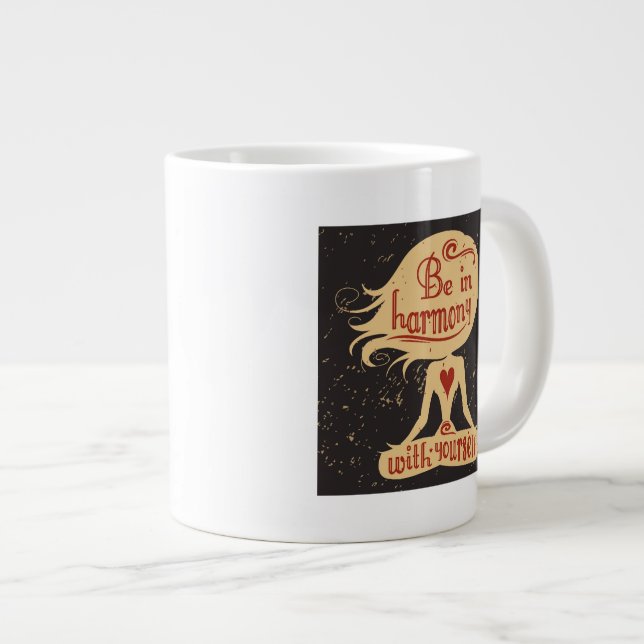 Caneca De Café Grande Esteja Em Harmonia Com Você Mesmo 2 (Frente Esquerda)