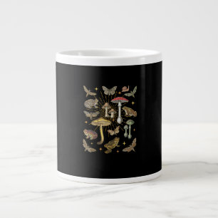 Caneca De Café Grande Estética Cottagecore Cogumelo Sapo Borboleta Gobl