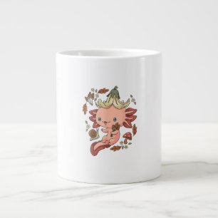 Caneca De Café Grande Estética de Axolote Cottagecore Cogumelos Fofo Gob