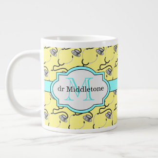Caneca De Café Grande Estetoscópios engraçados para médicos com nome ama