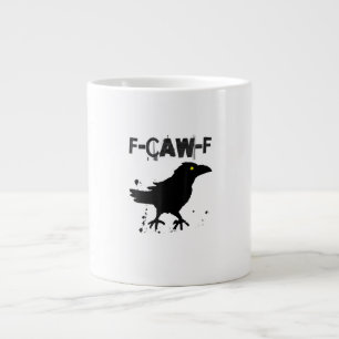 Caneca De Café Grande Estilo Criativo Humor Grunge Café Caw Corvo