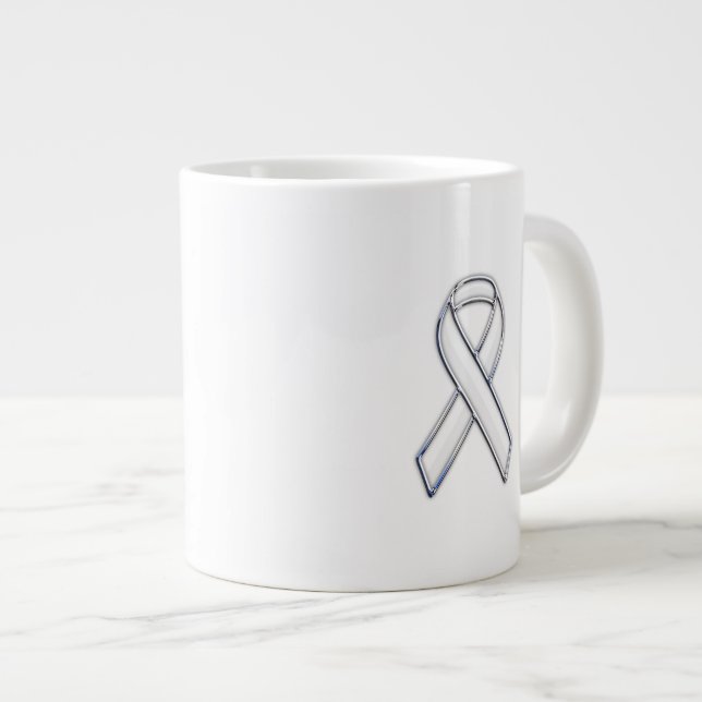 Caneca De Café Grande Estilo de Cinto Cria Branco Sensibilização para a  (Frente Esquerda)