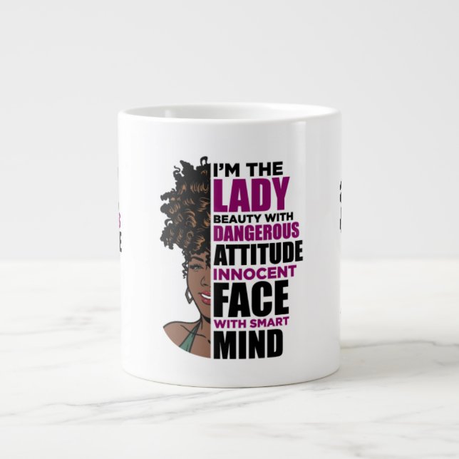 Caneca De Café Grande Estilo de Força de Inteligência de Caracteres que  (Frente)