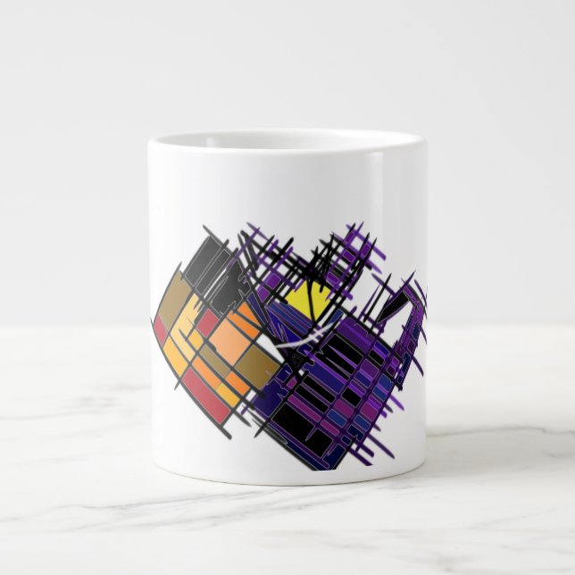 Caneca De Café Grande Estilo de gato preto (Frente)