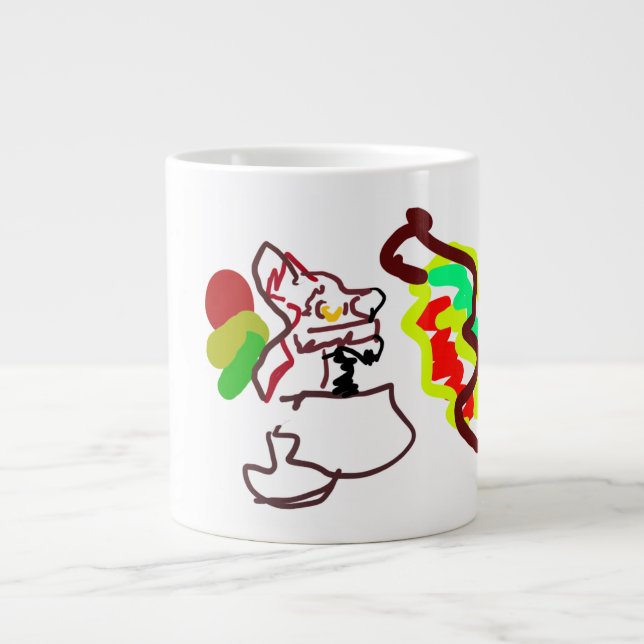 Caneca De Café Grande Estilo de outono de raposa latina (Frente)