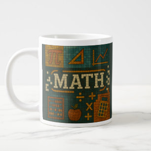 Caneca De Café Grande estilo do mosaico matemático, excelente para um pr