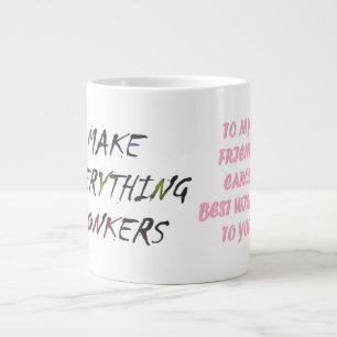 Caneca De Café Grande Estilo engraçado de script rosa feito para Carol