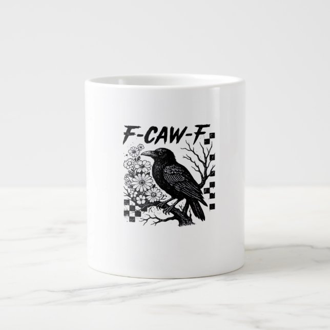 Caneca De Café Grande Estilo engraçado e essencial F Caw F (Frente)