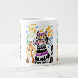 Caneca De Café Grande estilo Gato Preto outono