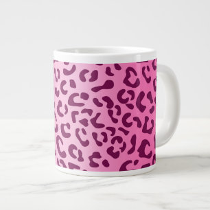 Caneca De Café Grande Estilosa Estampa de Leopardo Rosa