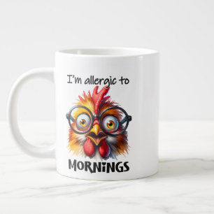 Caneca De Café Grande Estou alérgico às manhãs!