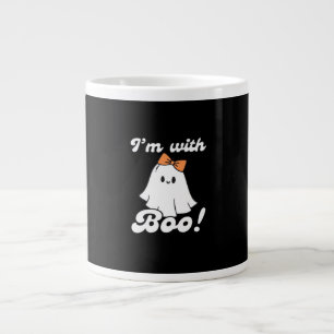Caneca De Café Grande Estou Com Boo Estilo Retro Divertido